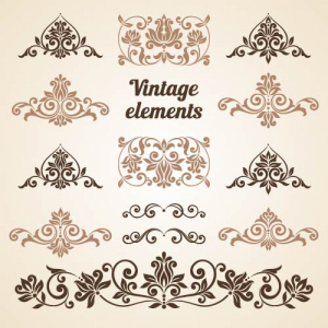 وکتور حاشیه گوشه کادر عناصر قدیمی.